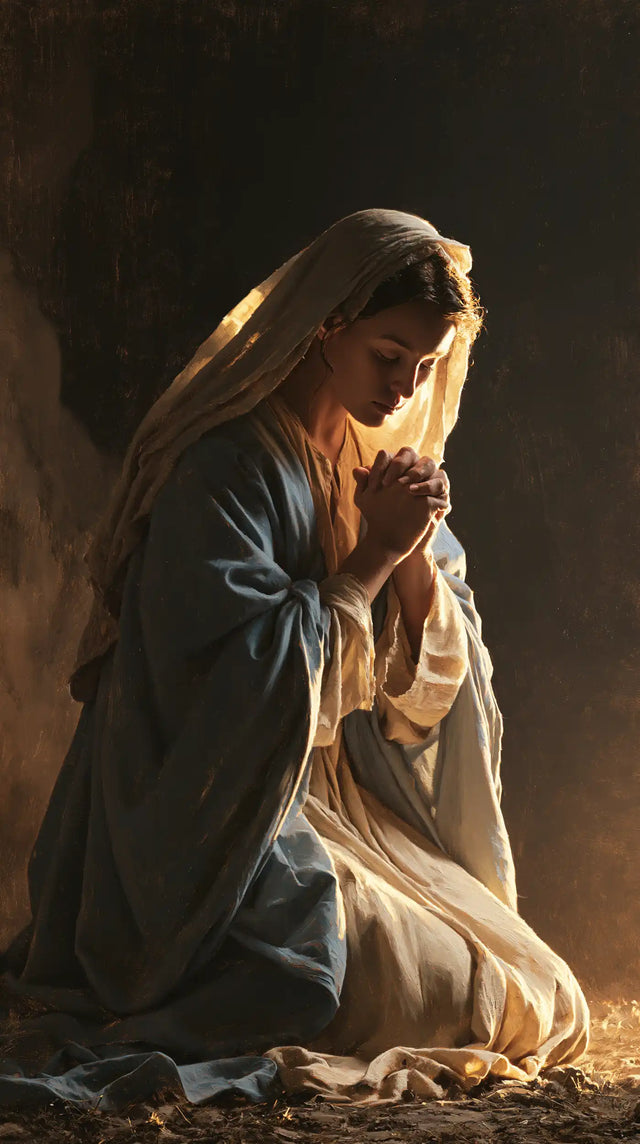 Virgin Mary in Prayer — Silence in the Sidelight