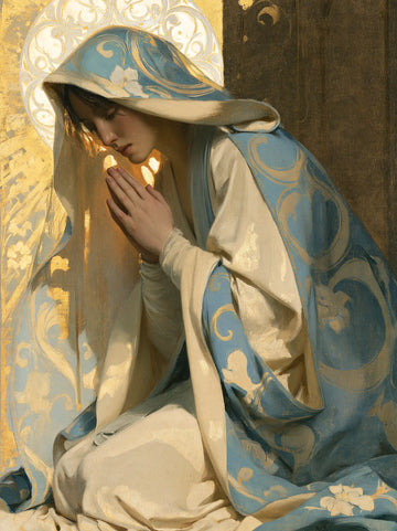 Virgin Mary in Prayer - Sacred Art Nouveau · Portrait n° 33