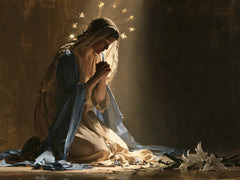 Virgin Mary in Prayer — Stars above the Lilies