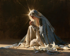 Virgin Mary in Prayer — The Star at the Edge of the Veil