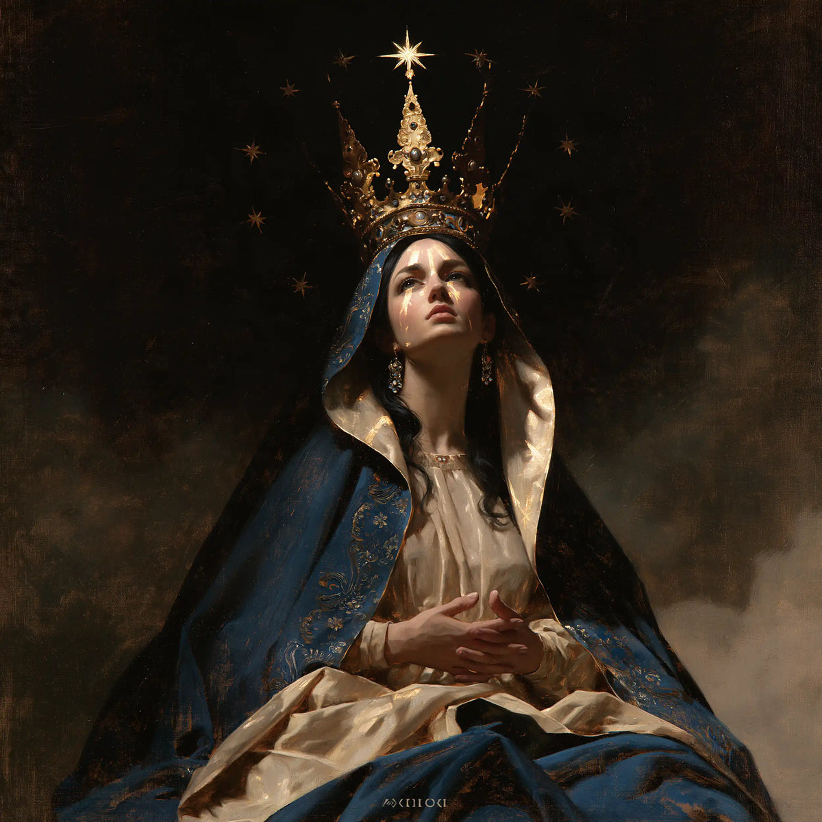 Mary Queen of Heaven - Black and Gold · Square n° 6