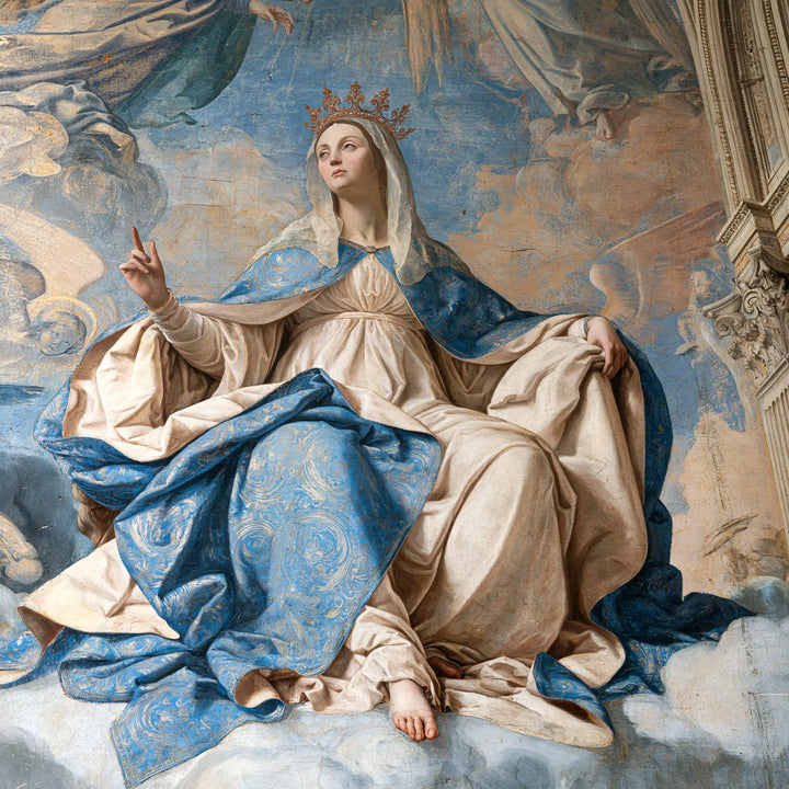 Mary, Queen of Heaven — The Raised Finger in the Fresco Sky