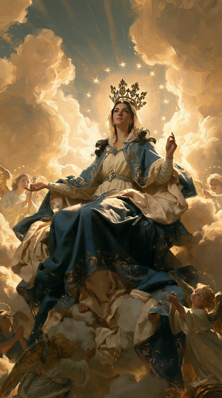 Mary, Queen of Heaven — The Suspended Hand in Glory’s Haze
