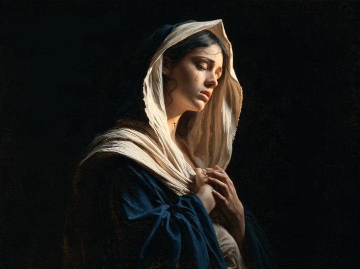 Our Lady of Sorrows — Ivory upon the Blue Shoulder