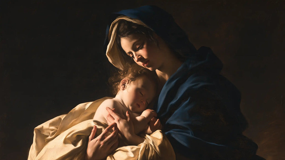 The Virgin and Child — The Dream at the Edge of the Night-Colored Mantle