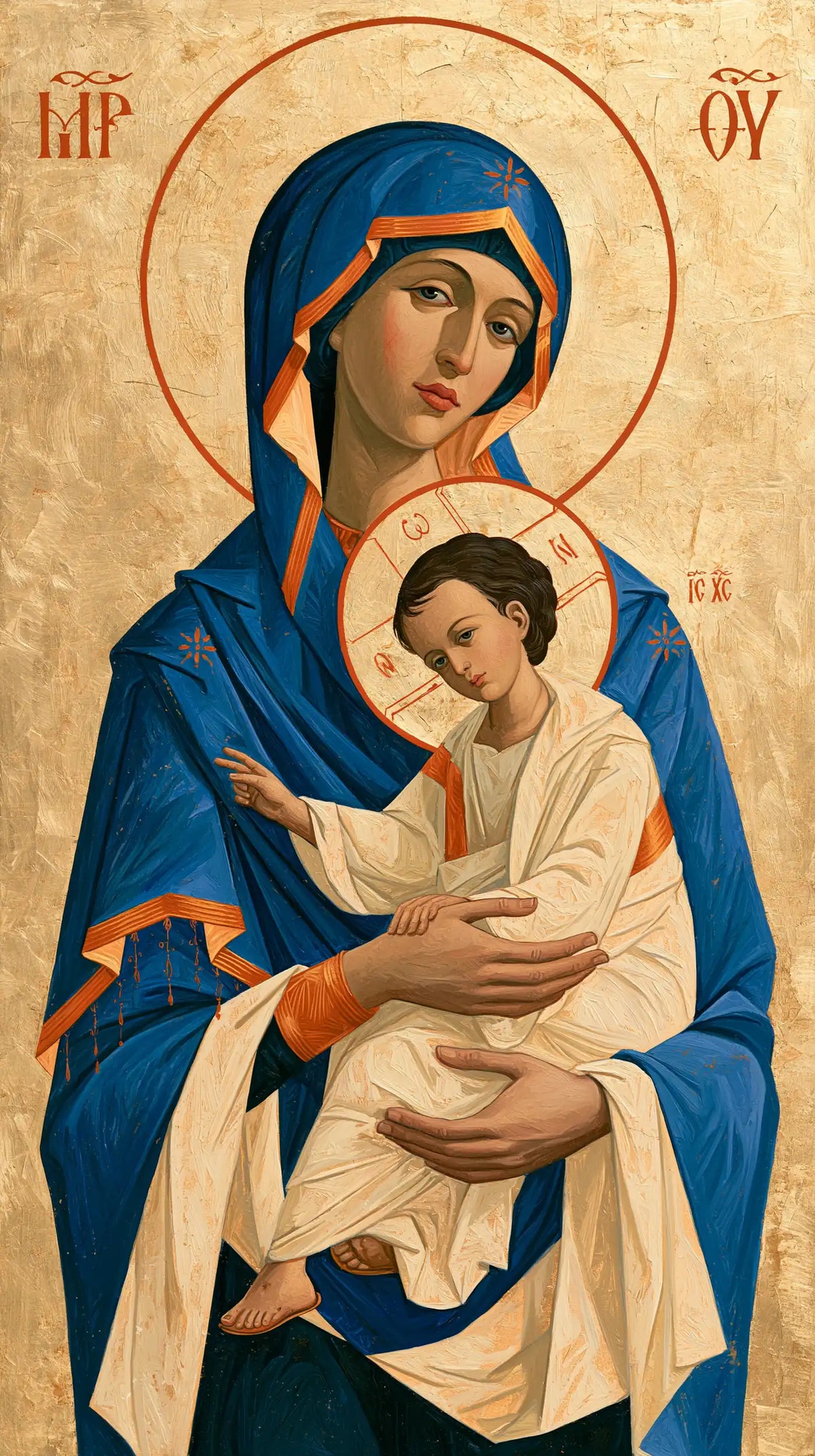The Virgin and Child — The Long Veil with Amber Edges