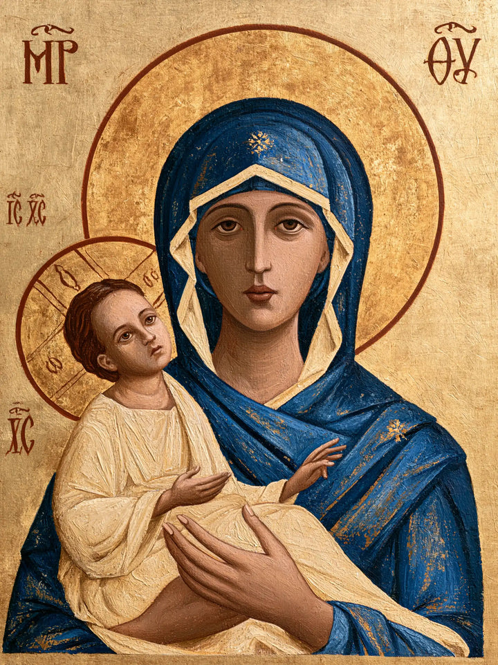 The Virgin and Child — The Gaze Beneath the Red Circle