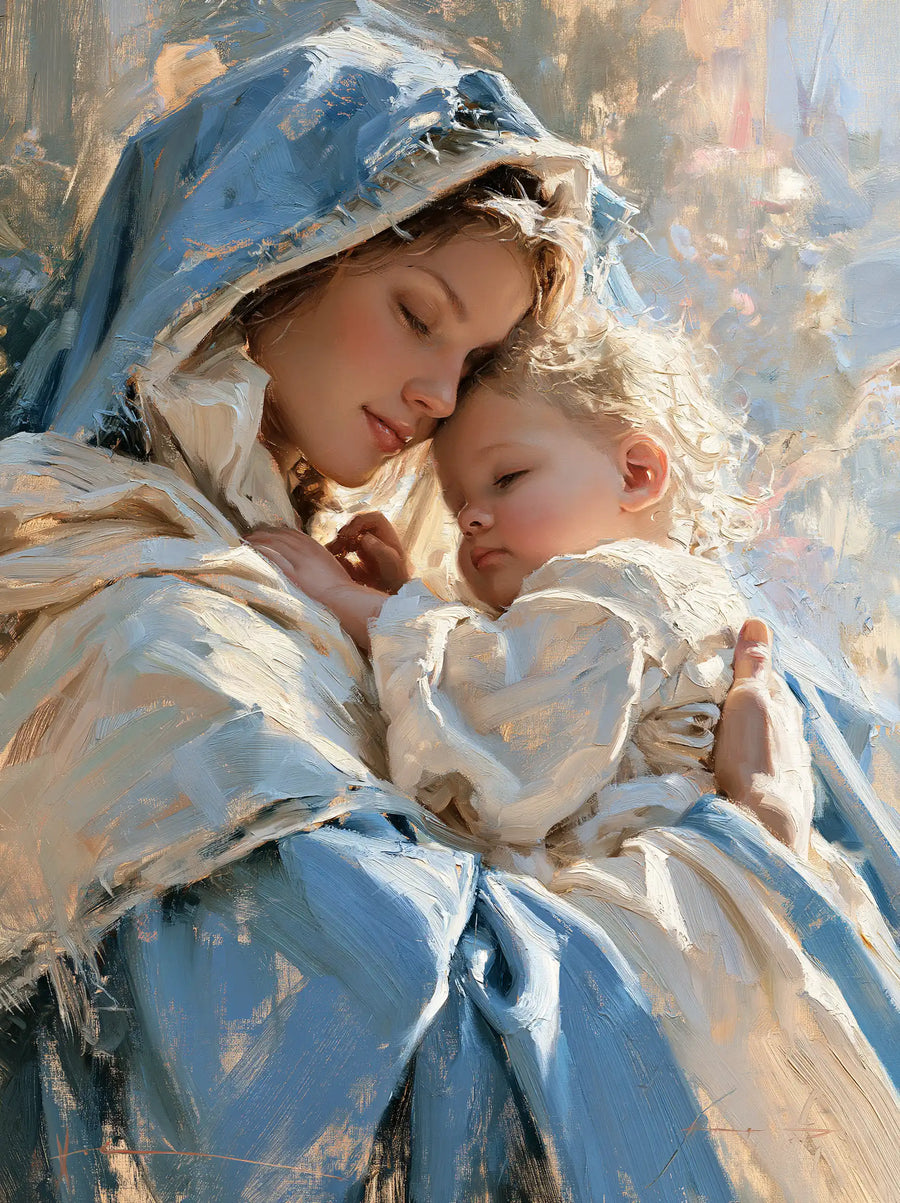 Virgin Mary and Child Jesus - Impressionist · Portrait n° 11