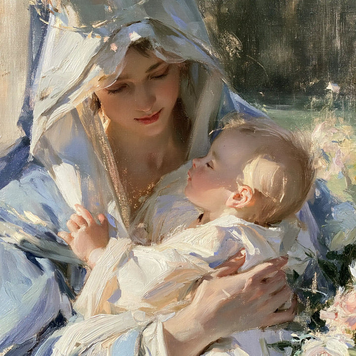 The Virgin and Child — The Little Palm Beside Pale Flowers