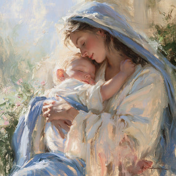 Virgin Mary and Child Jesus - Impressionist · Square n° 7