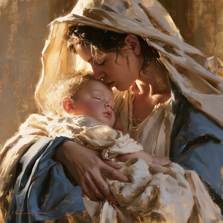 The Virgin and Child — Sleep in Crumpled Cream Folds
