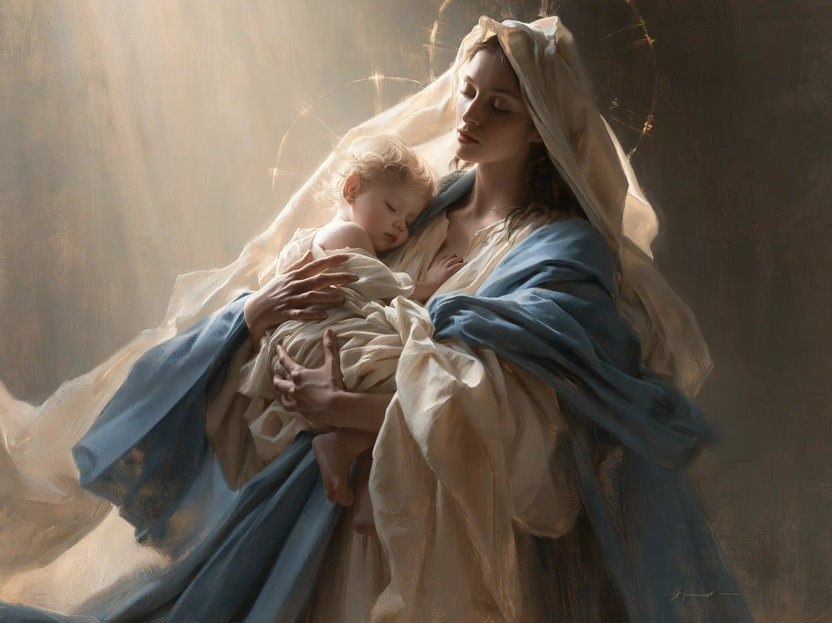 The Virgin and Child — Rest Beside the Lifted Veil