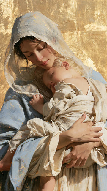 Virgin Mary and Child Jesus - Sacred Gold · Portrait n° 10