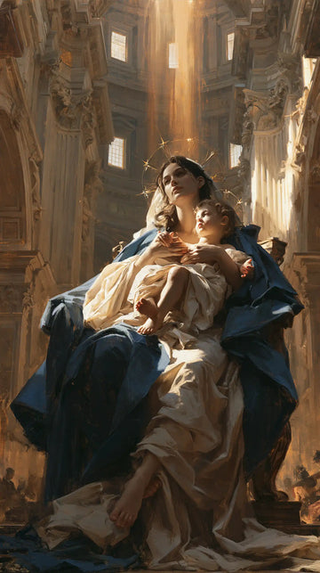 Virgin Mary and Child Jesus - Sacred Monumental View · Portrait n° 13