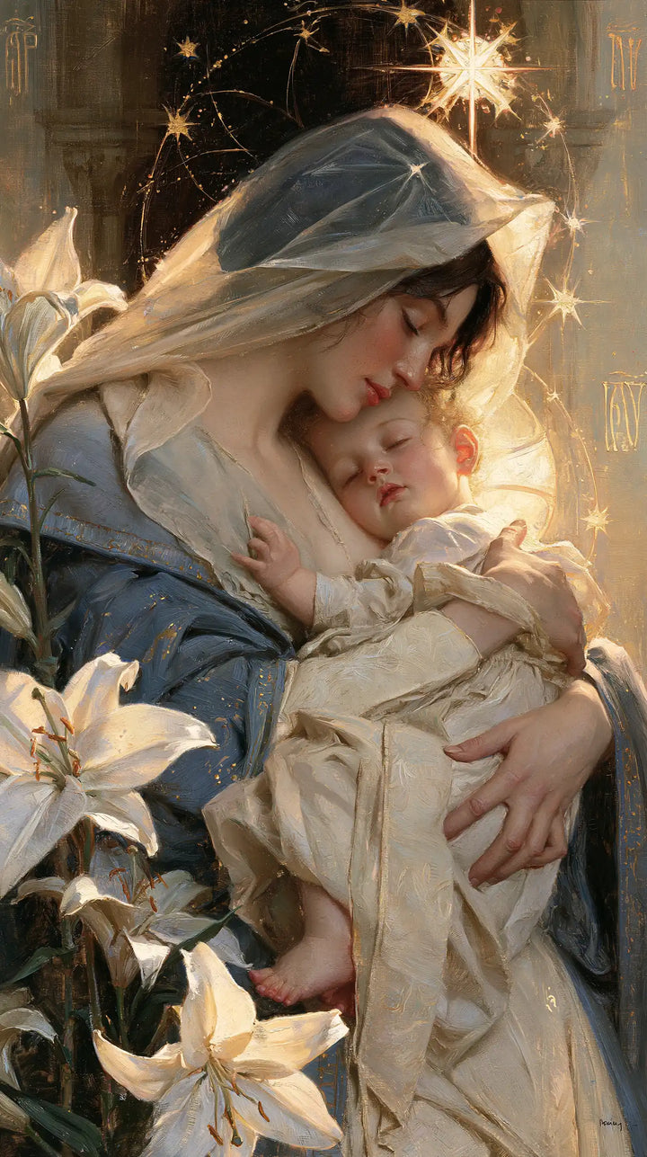 Virgin Mary and Child Jesus - Symbolist · Portrait n° 1