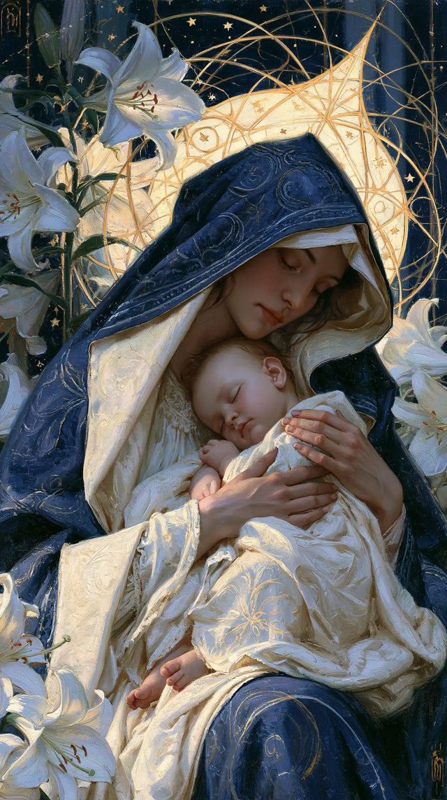 Virgin Mary and Child Jesus - Symbolist · Portrait n° 20