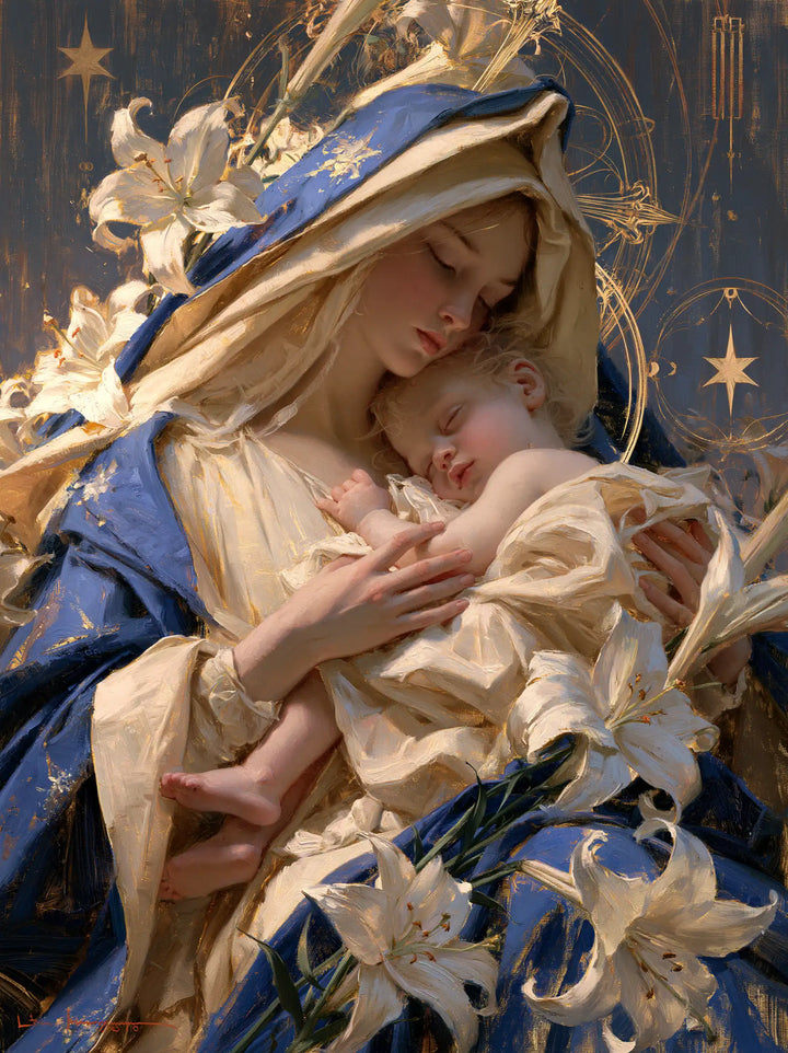 Virgin Mary and Child Jesus - Symbolist · Portrait n° 32