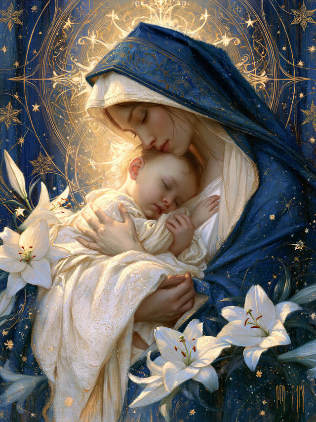 Virgin Mary and Child Jesus - Symbolist · Portrait n° 33